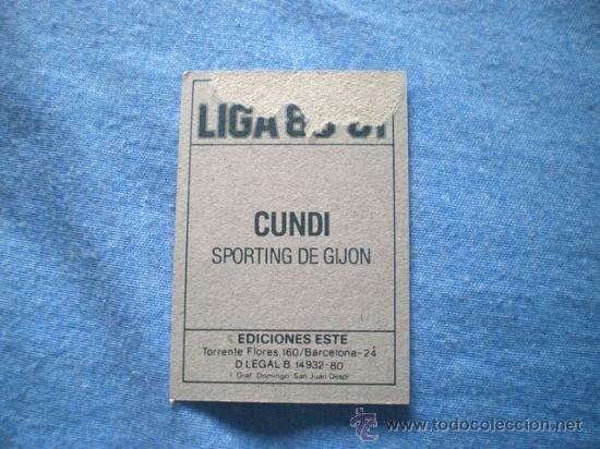 Cromos de f&uacute;tbol: ESTE 80 81 SPORTING GIJON CUNDI - Foto 2