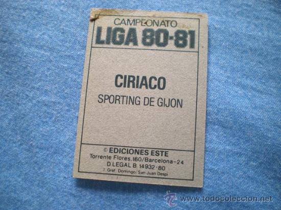 Cromos de f&uacute;tbol: ESTE 80 81 SPORTING GIJON CIRIACO - Foto 2