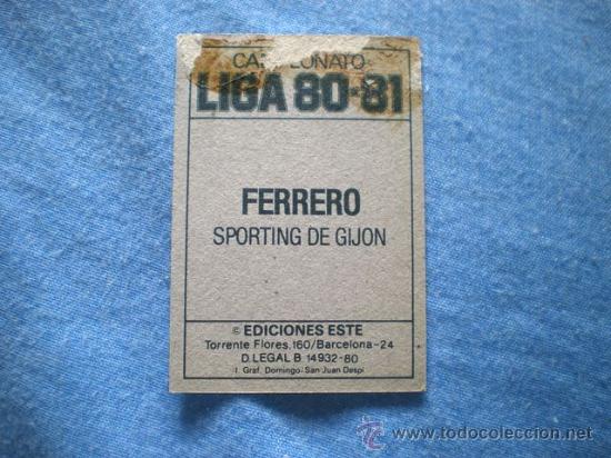 Cromos de f&uacute;tbol: ESTE 80 81 SPORTING GIJON FERRERO - Foto 2