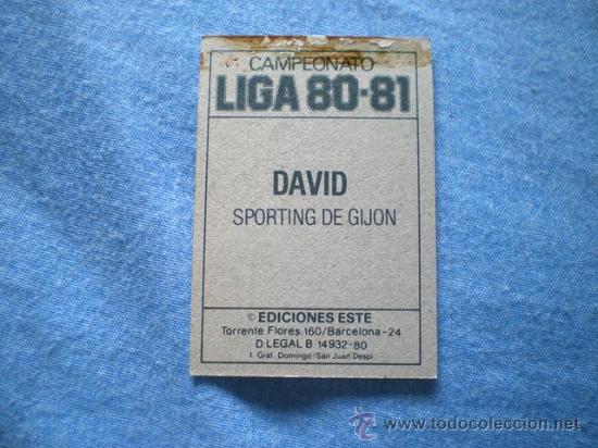 Cromos de f&uacute;tbol: ESTE 80 81 SPORTING GIJON DAVID - Foto 2