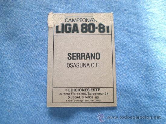 Cromos de f&uacute;tbol: ESTE 80 81 OSASUNA SERRANO - Foto 2