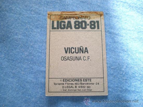 Cromos de f&uacute;tbol: ESTE 80 81 OSASUNA VICU&Ntilde;A - Foto 2
