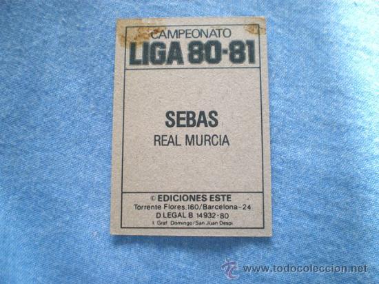 Cromos de f&uacute;tbol: ESTE 80 81 MURCIA SEBAS - Foto 2