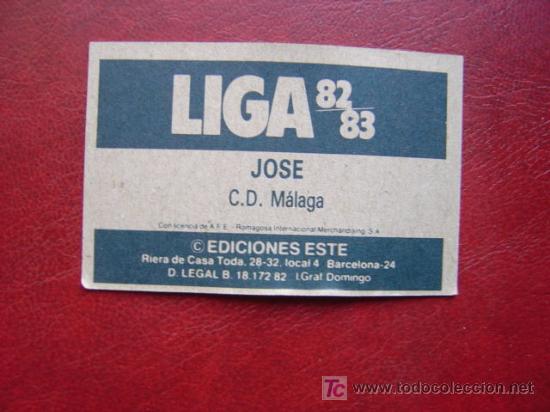 Cromos de f&uacute;tbol: JOSE - C.D. MALAGA - EDICIONES ESTE 82-83 - 1982-1983 - Foto 2