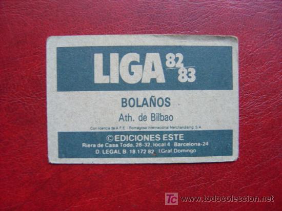 Cromos de f&uacute;tbol: BOLA&Ntilde;OS - ATH. BILBAO - EDICIONES ESTE 82-83 - 1982-1983 - Foto 2