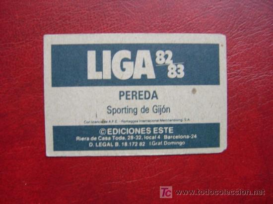 Cromos de f&uacute;tbol: PEREDA - SPORTING DE GIJON - EDICIONES ESTE 82-83 - 1982-1983 - Foto 2