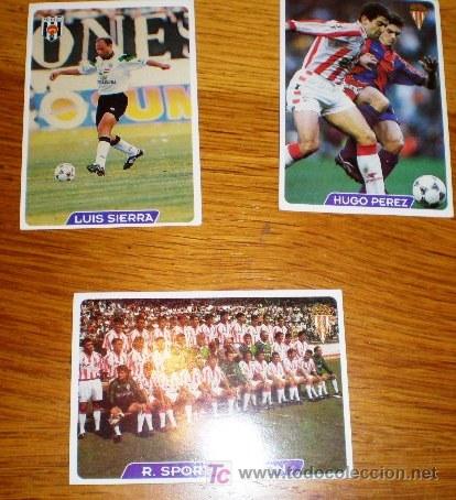Figurine di Calcio: Lote de 3 CROMOs nUEVOs LIGA 95/96 (MUNDICROMO)  - Sp. Gij&oacute;n, Luis Sierra, Hugo P&eacute;rez