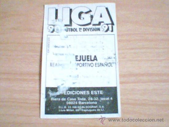 Cromos de f&uacute;tbol: -ESTE 90-91 : OREJUELA ( ESPA&Ntilde;OL ) - Foto 2