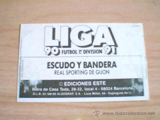Cromos de f&uacute;tbol: -ESTE 90-91 : ESCUDO ( GIJON ) - Foto 2
