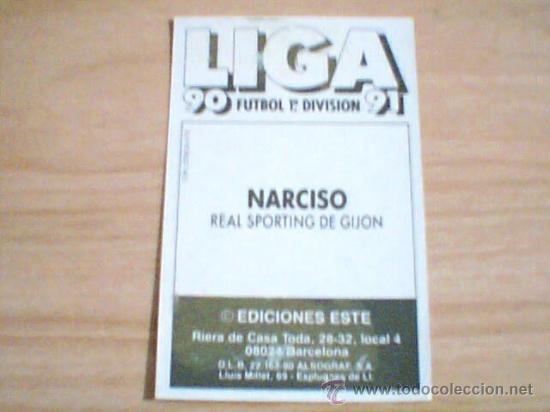 Cromos de f&uacute;tbol: -ESTE 90-91 : NARCISO ( GIJON ) - Foto 2