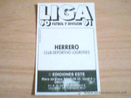 Cromos de f&uacute;tbol: -ESTE 90-91 : HERRERO ( LOGRO&Ntilde;ES ) - Foto 2