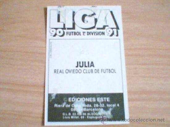 Cromos de f&uacute;tbol: -ESTE 90-91 : JULIA ( OVIEDO ) - Foto 2