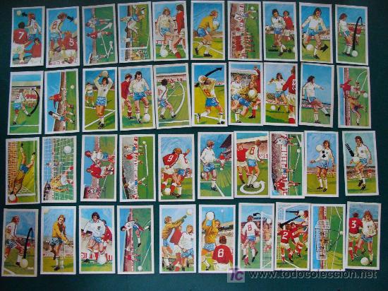 Cartes &agrave; collectionner de Football: COLECCI&Oacute;N. 38/40 CROMOS. PLAY BETTER SOCCER. JUGAR MEJOR AL F&Uacute;TBOL. BROOKE BOND TEA.