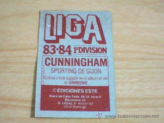 Cromos de f&uacute;tbol: -ESTE 83-84 : CUNNINGHAM ( GIJON ) -- COLOCA -- - Foto 2