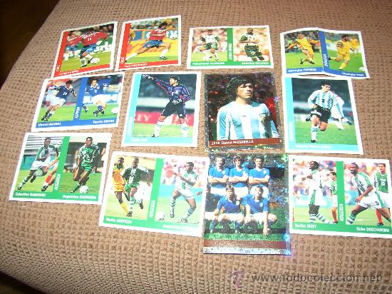Cromos de f&uacute;tbol: 12 CROMOS NUEVOS DE F&Uacute;TBOL DEL &Aacute;LBUM MUNDIAL FRANCIA 98 -