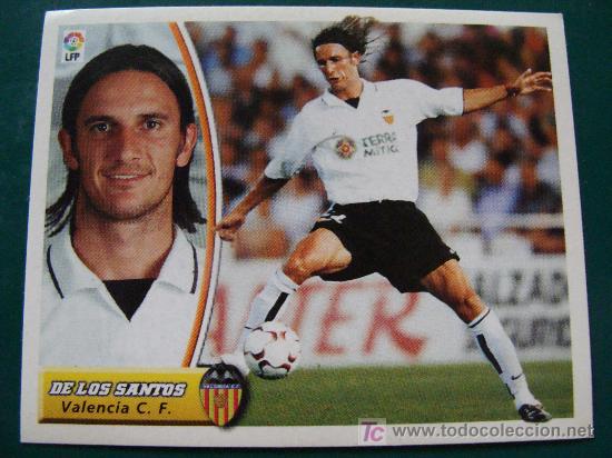 Cromos de f&uacute;tbol: CROMO DE F&Uacute;TBOL. VALENCIA CLUB DE F&Uacute;TBOL. DE LOS SANTOS. LIGA 2003 2004. EDICIONES ESTE.