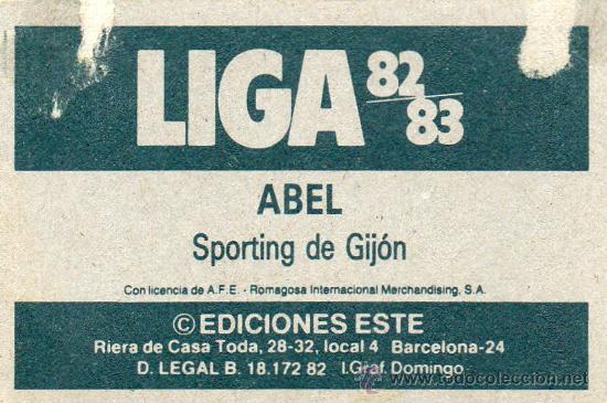 Cromos de f&uacute;tbol: Ed. Este 82 - 83 / Abel - Sporting de Gij&oacute;n - Foto 2
