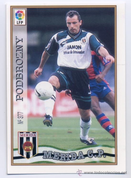 Cartes &agrave; collectionner de Football: FICHAS LIGA 1997-98. MUNDICROMO 97-98. FICHA N&ordm; 377 - PODBROZNY(MERIDA).
