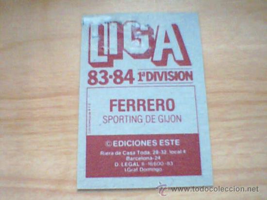 Cromos de f&uacute;tbol: -ESTE 83-84 : FERRERO ( GIJON ) - Foto 2