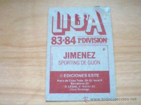 Cromos de f&uacute;tbol: -ESTE 83-84 : JIMENEZ ( GIJON ) - Foto 2