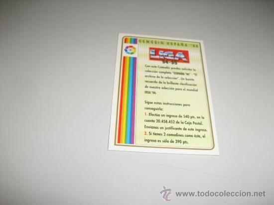Fu&szlig;ball-Sticker: FICHA DE LA LIGA 1994 1995 94 95 MUNDICROMOS FUTBOL FICHA COMODIN