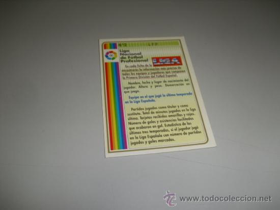 Cromos de Futebol: FICHA DE LA LIGA 1994 1995 94 95 MUNDICROMOS FUTBOL FICHA LO QUE LLEVA CADA FICHA