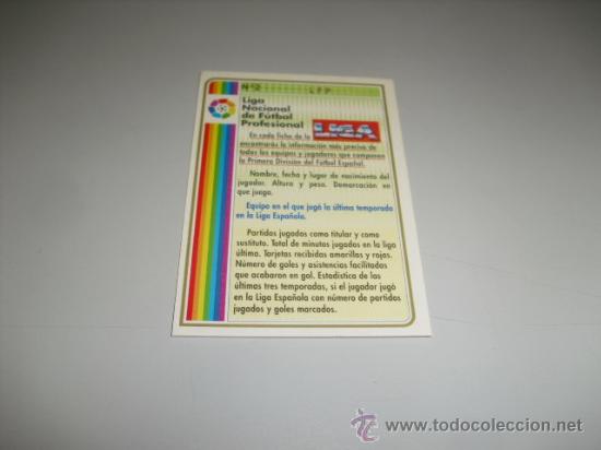 Cromos de Futebol: FICHA DE LA LIGA 1994 1995 94 95 MUNDICROMOS FUTBOL FICHA LO QUE LLEVA CADA FICHA