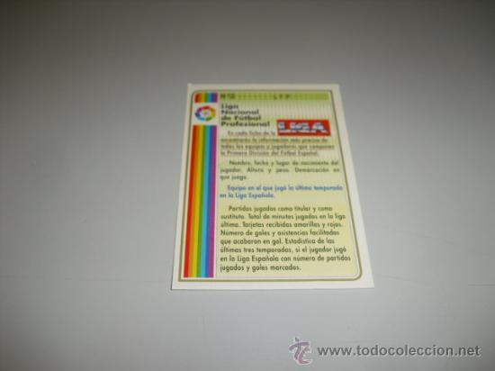 Cromos de Futebol: FICHA DE LA LIGA 1994 1995 94 95 MUNDICROMOS FUTBOL FICHA LO QUE LLEVA CADA FICHA