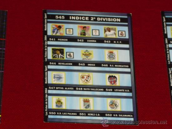 Fu&szlig;ball-Sticker: FICHA DE LA LIGA 2004 MUNDICROMO INDICE 2 DIVISION 2