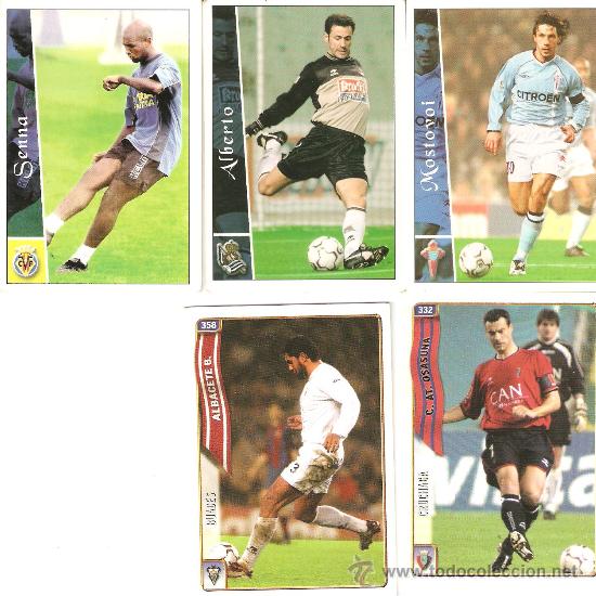 Cromos de F&uacute;tbol: LOTE DE 5 CROMOS DE FUTBOL