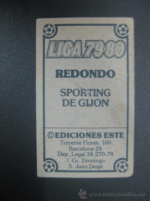 Cromos de f&uacute;tbol: REDONDO - SPORTING DE GIJON - ED. ESTE 1979-80 - Foto 2