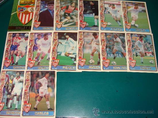 Fu&szlig;ball-Sticker: FICHAS LIGA 96 97. 14. SEVILLA CLUB DE F&Uacute;TBOL. FICHA CROMO. MUNDI CROMO SPORT.