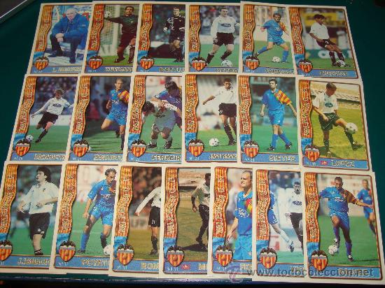 Cartes &agrave; collectionner de Football: FICHAS LIGA 96 97. 19. VALENCIA CLUB DE F&Uacute;TBOL. FICHA CROMO. MUNDI CROMO SPORT.