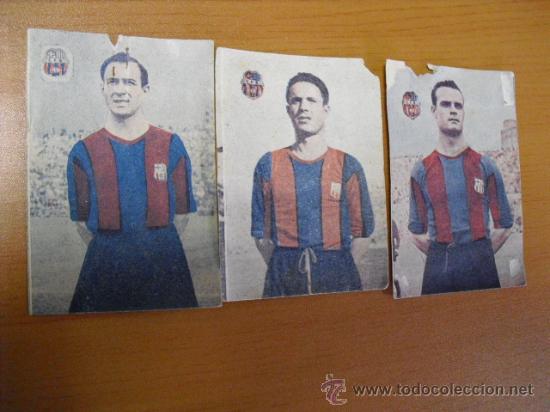 Cromos de f&uacute;tbol: 3 cromos del barcelona 1948 - Foto 1