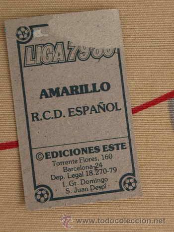 Cromos de f&uacute;tbol: ESTE 1979-80 79-80 AMARILLO ESPA&Ntilde;OL - Foto 2