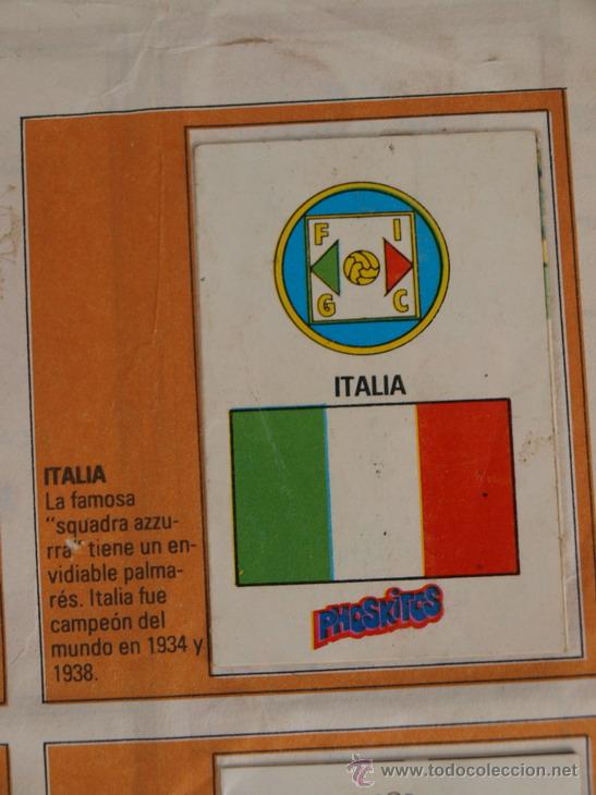 Cromos de f&uacute;tbol: ITALIA PHOSKITOS HISTORIA DE LOS MUNDIALES ESPA&Ntilde;A 82