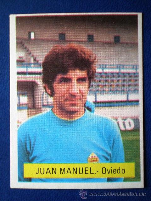 Cromos de F&uacute;tbol: EDITORIAL FINI LIGA 75/76 - JUAN MANUEL (Oviedo) * CROMO NUEVO