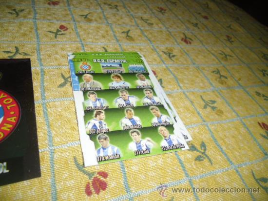 Cromos de F&uacute;tbol: LA FICHA DE LA LIGA 2008 2009 MUNDICROMO ESPA&Ntilde;OL PLANTILLA