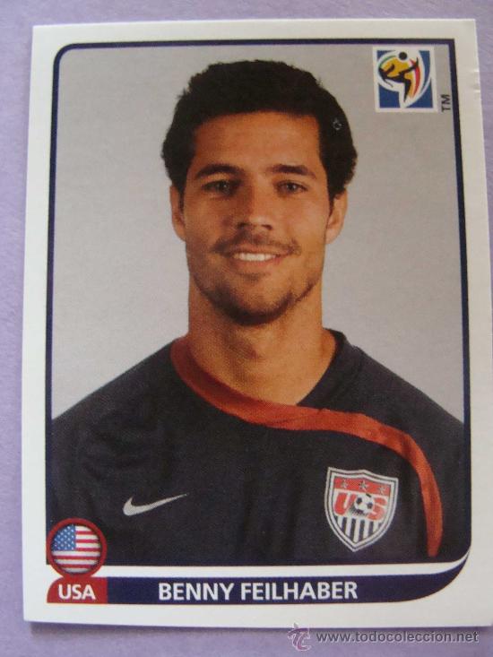 Football Stickers: CROMO F&Uacute;TBOL. MUNDIAL 2010 SUD&Aacute;FRICA. 212 BENNY FEILHABER SELECCI&Oacute;N DE ESTADOS UNIDOS. PANINI.