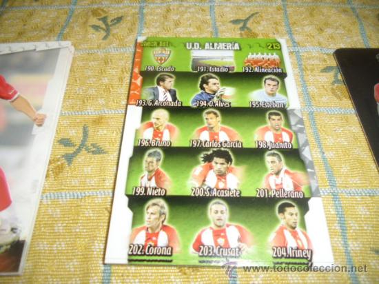 Fu&szlig;ball-Sticker: LA FICHA DE LA LIGA 2008 2009 MUNDICROMO FUTBOL ALMERIA INDICE
