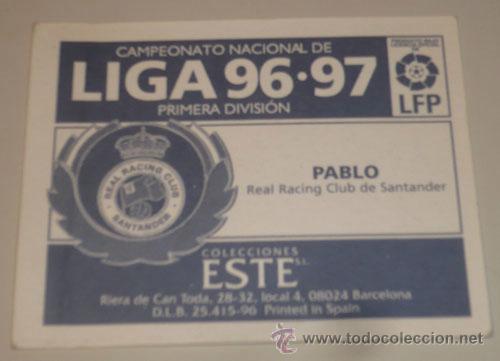 Cromos de f&uacute;tbol: PABLO R. SANTANDER EDICIONES ESTE 96-97 - Foto 2