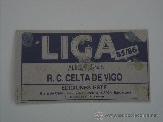 Cromos de f&uacute;tbol: ESTE 85-86  ALINEACION  CELTA  1985-1986 - Foto 2