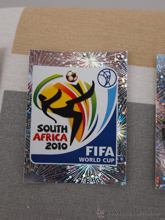 Cromos de f&uacute;tbol: 4 LOGOTIPO MUNDIAL PANINI WORLD CUP MUNDIAL SUDAFRICA 2010 NUEVO