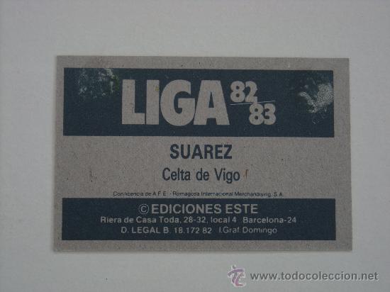 Cromos de f&uacute;tbol: ESTE 82-83  SUAREZ  CELTA  1982-1983 - Foto 2
