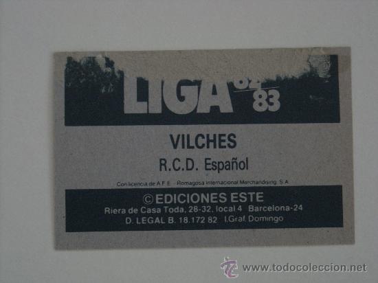Cromos de f&uacute;tbol: ESTE 82-83  VILCHES  ESPA&Ntilde;OL  1982-1983 - Foto 2