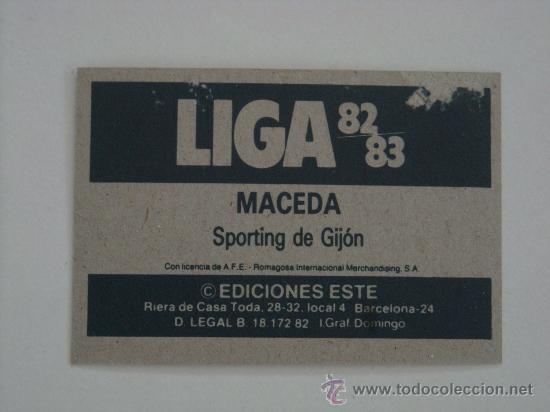 Cromos de f&uacute;tbol: ESTE 82-83  MACEDA  SPORTING GIJON  1982-1983 - Foto 2