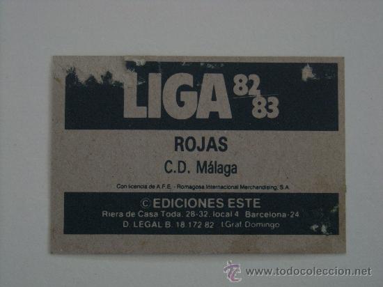 Cromos de f&uacute;tbol: ESTE 82-83  ROJAS  MALAGA    1982-1983 - Foto 2