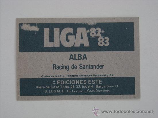 Cromos de f&uacute;tbol: ESTE 82-83  ALBA  RACING SANTANDER  1982-1983 - Foto 2