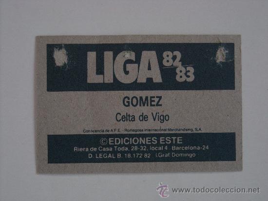 Cromos de f&uacute;tbol: ESTE 82-83  GOMEZ  CELTA  1982-1983 - Foto 2
