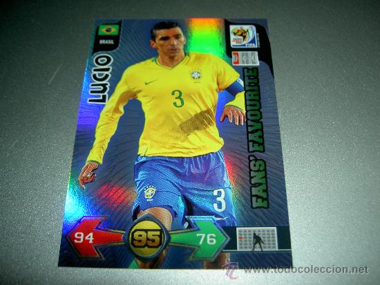 Figurine di Calcio: LUCIO FANS FAVOURITE BRASIL CROMOS ADRENALYN MUNDIAL SOUTH AFRICA 2010 FIFA WORLD CUP PANINI